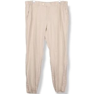 Lauren Ralph Lauren Black Label Linen Pants Mens 38x29 Beige Pleated Slim